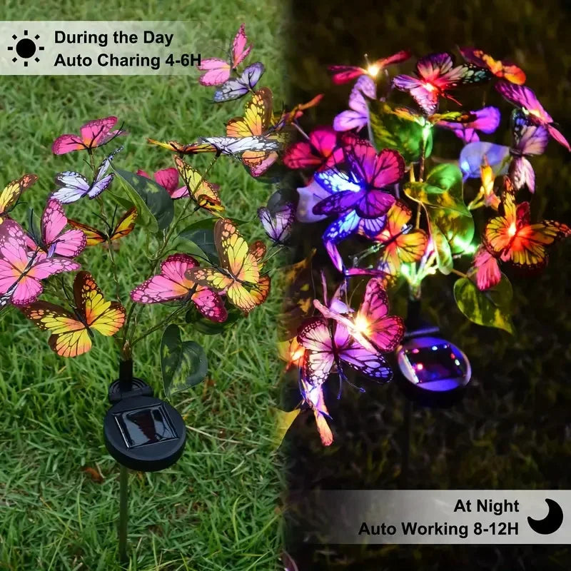 Solar Butterfly Flower LED Lawn Lamp