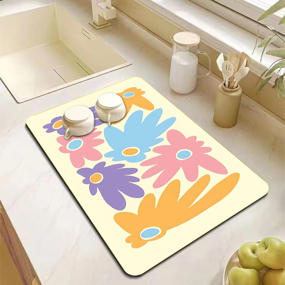 Absorbent Diatomite Kitchen Drain Mat