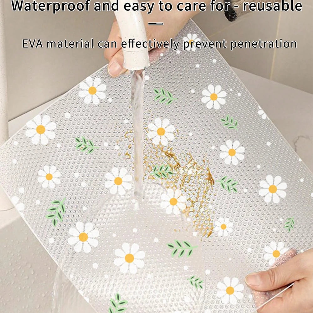 Daisy Print Waterproof Drawer Liner Mat