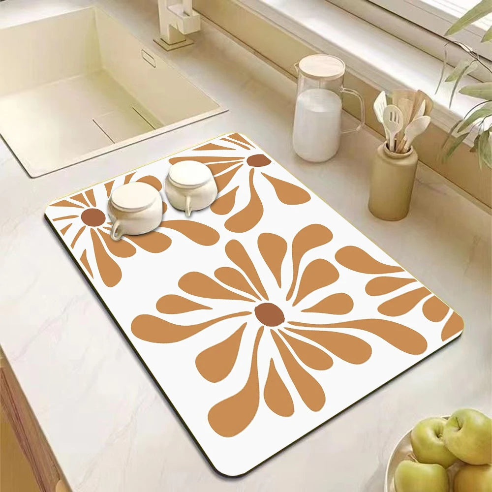 Absorbent Diatomite Kitchen Drain Mat