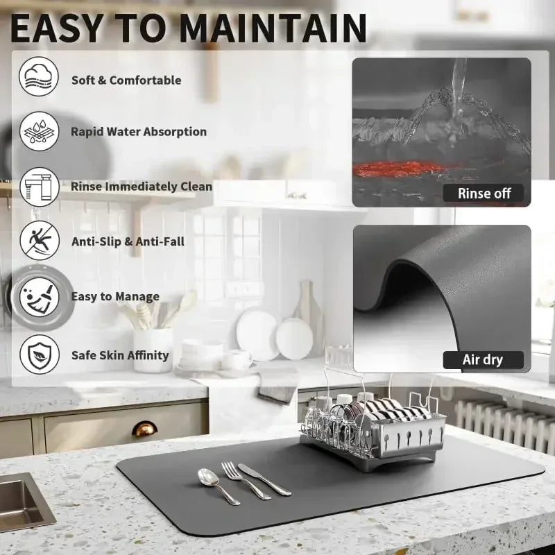 Absorbent Diatomite Kitchen Drain Mat