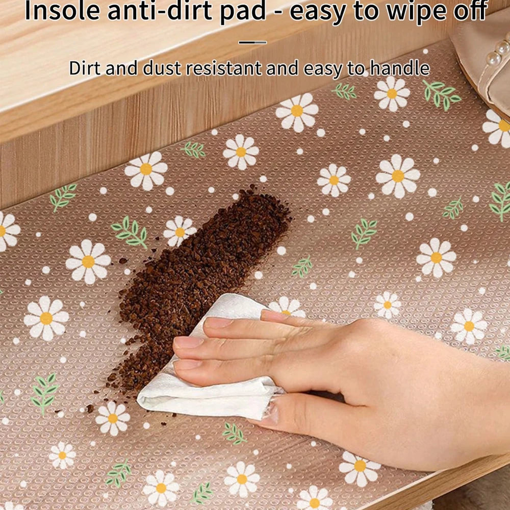Daisy Print Waterproof Drawer Liner Mat