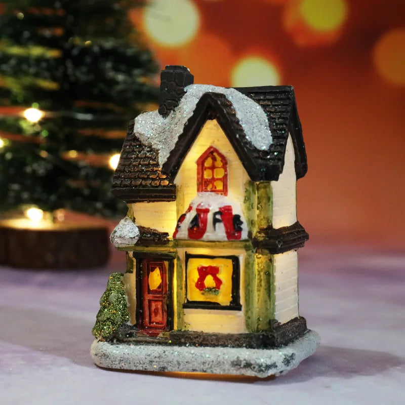 Christmas House LED Night Light with Battery