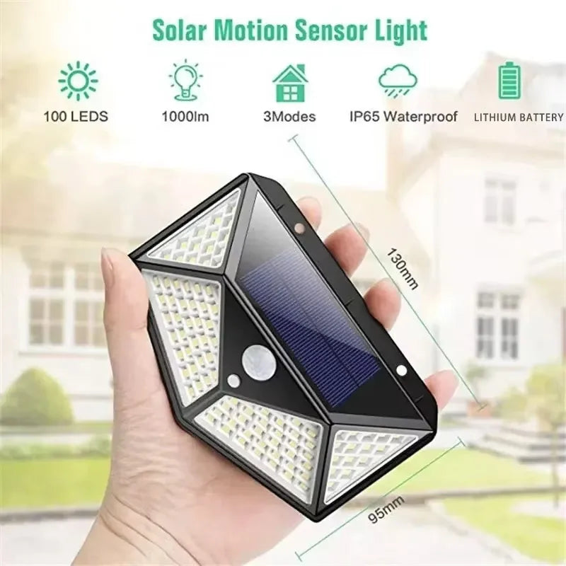 100-LED Solar Motion Sensor Spotlight (IP65)