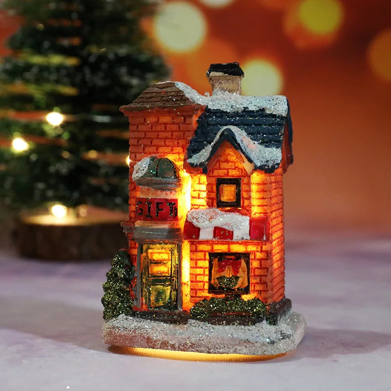 Christmas House LED Night Light with Battery