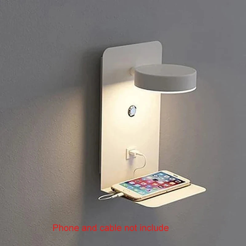 LED Wall Lamp with USB Charging Port